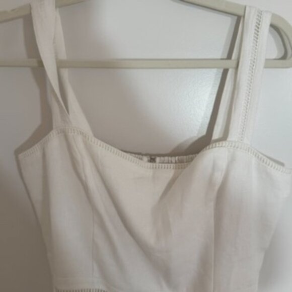 Reformation Anthro Everett Linen Midi Dress White Sz 12 Petite Boho Wedding NWT - Picture 7 of 14